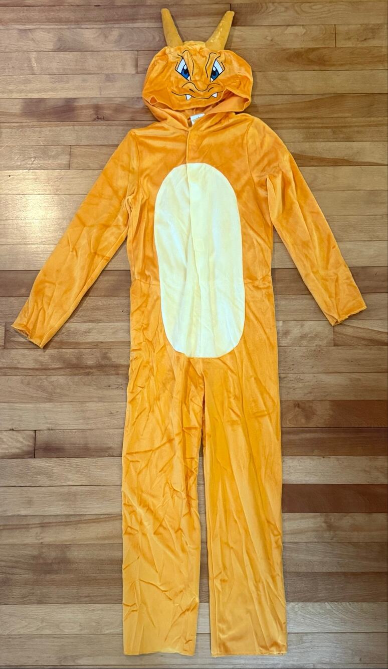 Pokemon Charizard Halloween Costume Kids Size 4-6 Orange Jumpsuit & Wings NEW